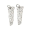 Brass Micro Pave Clear Cubic Zirconia Pendants, Cadmium Free & Lead Free, Triangle with Virgin Mary, Platinum, Platinum, 20x7x2.5mm, Hole: 3.2mm