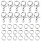 50Pcs Zinc Alloy Lobster Claw Clasps, Parrot Trigger Clasps, with 150Pcs Iron Open Jump Rings, Silver, 12x6mm, Hole: 1.2mm