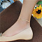 Stainless Steel Charm Anklets for Women, Rose Gold, Flat Round, 8.27 inch(21cm)