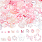 DIY Jewelry Making Finding Kit, Including Flower & Butterfly Glass Beads & Charms & Bead Caps, Acrylic Bead Frames & Bowknot Beads, Plastic Beads, Pink