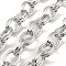 Aluminium Cable Chains, Unwelded, with Spool, Platinum, 22x16x2.5mm, about 16.40 Feet(5m)/Roll
