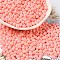 6/0 Opaque Baking Paint Glass Seed Beads, Teardrop, Salmon, 4.5~5x4x3~3.5mm, Hole: 0.9mm, about 125pcs/10g