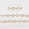 Soldered Brass Heart Chains, Cadmium Free & Nickel Free & Lead Free, with Spool, Light Gold, 1.8x2.4x0.4mm, about 39.37 Feet(12m)/roll