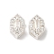 Brass Micro Pave Clear Cubic Zirconia Beads, Cadmium Free & Nickel Free & Lead Free, Hexagon, 925 Sterling Silver Plated, 8x5x4mm, Hole: 1x4mm