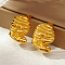 Geometric Stainless Steel Stud Earrings for Women's Daily Fashion Wear, Real 18K Gold Plated, 28.32x23.73mm