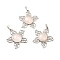 Natural Rose Quartz Pendants, Flower Charms, with Rack Plating Platinum Tone Brass Findings, Cadmium Free & Lead Free, 38x37x7~7.5mm, Hole: 8x5mm