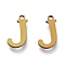PVD Vacuum Plating  304 Stainless Steel Charms, Laser Cut, Alphabet, Antique Bronze, Letter.J, 12x6.5x0.8mm, Hole: 1mm