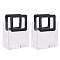 PVC Laser Transparent Bag, Tote Bag, with PU Leather Handles, for Gift or Present Packaging, Rectangle, Black, 10x7-1/8 inch(25.5x18cm), 2pcs/set