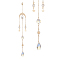 AB Color Glass Teardrop & Octagon Window Hanging Suncatchers, Brass Sun & Moon & Star Pendants Decorations Ornaments, Colorful, 235mm