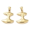 304 Stainless Steel Pendants, Letter I Charm, Golden, 22x19x4mm, Hole: 5.5x3mm