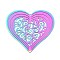 201 Stainless Steel Connector Charms/Links, Heart with Hollow Flower, Etched Metal Embellishments, for DIY Wind Spinners, Multi-color, 49.5x51x0.2mm, Hole: 1.4~1.5mm