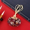 Flower Embroidery Silk & Satin Drawstring Sachet Bags with Tassel, for Jewelry, Dark Red, 10x8.5cm