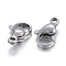 Tarnish Resistant 304 Stainless Steel Lobster Claw Clasps, Parrot Trigger Clasps, Stainless Steel Color, 11x7x3.5mm, Hole: 1.4mm