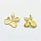 Brass Links connectors, Lead Free & Cadmium Free & Nickel Free, Flower, Raw(Unplated), 16.5x17x2mm, Hole: 2.5mm and 3mm