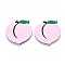 Cellulose Acetate(Resin) Pendants, Peach, Pearl Pink, 37.5x40x4mm, Hole: 2mm