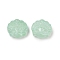 Transparent Glass Beads, Peking Opera Mask, Baking Paint, Dark Sea Green, 17x18x8mm, Hole: 1.2mm