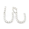 Brass Micro Pave Clear Cubic Zirconia Pendants, Letter, Letter.U, 19~22.5x10.5~20x2.5mm, Hole: 9.5x6mm