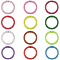 12Pcs 12 Colors Alloy Spring Gate Rings, Round Ring, Mixed Color, 33x4mm, 1pc/color