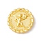 Alloy Pendents, Flat Round with Cupid/Cheru, Matte Gold Color, 16x3.5mm, Hole: 1mm