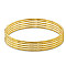 Brass Buddhist Bangle Sets, Real 24K Gold Plated, 2-1/2 inch(6.3cm), 5pcs/set