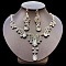 Teardrop Alloy Rhinestone Pendant Necklaces & Stud Earrings Sets, Golden, Crystal, 440mm