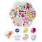 285Pcs 7 Style Mixed Style Transparent Acrylic & Handmade Polymer Clay Beads, Mixed Shape, Mixed Color, 6~11x6~11x3~8mm, Hole: 1.5~3mm,