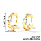 Fashionable Brass Cubic Zirconia Ring Hoop Earrings, Chain Charm, Golden, Clear, 19x6mm
