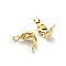 Brass Bead Tips, Calotte Ends, Clamshell Knot Cover, Real 18K Gold Plated, 6~7.6x4mm, Hole: 1.4mm