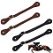4 Sets 2 Colors Leather Spur Straps, with Clasp, Adjustable 6 Holes Boot Straps for Thigh High Boots, Mixed Color, 22.7x3.2x0.2cm, Hole: 6mm, 2 sets/color
