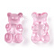 Translucent Resin Cabochons, Bear, Pink, 18.5x11x7mm
