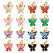 DICOSMETIC 16Pcs 8 Colors Cubic Zirconia Charms Brass Butterfly Charm Pendants Golden Inlaid Crystal Dangle Charms with 5mm Jump Rings Micro Pave Cubic Zirconia Pendants for DIY Jewelry Making