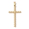 Ion Plating(IP) 304 Stainless Steel Pendants, Cross Charms, Golden, 48x25x3mm, Hole: 4.5x6.5mm