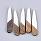 Resin & Walnut Wood Pendants, Teardrop, Creamy White, 44x7.5x3mm, Hole: 1.2mm