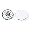 Glass Cabochons, Half Round with Kaleidoscope Pattern, Colorful, 25x7.5mm