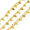 Handmade Faceted Natural Sunstone Beaded Chains, Soldered, with Spool, Long-Lasting Plated, Real 18K Gold Plated, Lead Free & Cadmium Free, Oval Links: 8x4x1.5mm, Beads: 3~3.5mm