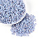 6/0 Glass Seed Beads, Round Hole, Rondelle, Golden Metal Enlaced, Cornflower Blue, 4~4.5x3~3.5mm, Hole: 1.2~1.4mm, about 6430pcs/pound