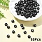 Opaque Acrylic Horizontal Hole Beads, with Enamel, Flat Round, Letter T, 7x4mm, Hole: 1.5mm
