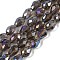 Transparent Electroplate Glass Beads Strands, AB Color Plated, Faceted, Teardrop, Gray, 5~6x4mm, Hole: 0.9mm, about 65~67pcs/strand, 15.35~16.4''(39~41cm)