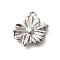 Anti-Tarnish 304 Stainless Steel Pendants, Flower Charm, Stainless Steel Color, 18x17x3.2mm, Hole: 2mm