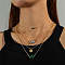 Alloy Emerald Rhinestone Pendant Multi Layered Necklaces for Women, Golden, Flower, 13.39 inch(34cm)