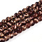 Baking Painted Glass Beads Strands, Round, Drawbench Style, Coconut Brown, 6~6.5mm, Hole: 1mm, about 139~162pcs/strand, 29.53~34.25 inch(75~87cm)