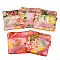 Retro Square Cloth Zipper Pouches, with Tassel and  Flower Pattern, Pink, 12.2x12.2cm