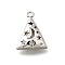 Brass Pendants, Cadmium Free & Nickel Free & Lead Free, Hollow, Triangle with Star and Moon Charms, Real Platinum Plated, 19.5x15x7.5mm, Hole: 1.6mm