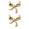 304 Stainless Steel Charms, Bowknot Charms, Ion Plating(IP), Golden, 15x14.5x2.5mm, Hole: 1.4mm