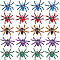 20Pcs Halloween Spider Glass Pendants, with Eco-Friendly Round Copper Wire Wrapped, Mixed Color, 28~30x35~35.5x8.5~11.5mm, Hole: 3.2~4mm