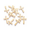 201 Stainless Steel Tiny Cross Charms, Golden, 15x10x0.7mm, Hole: 1.4mm