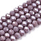 Electroplate Glass Beads Strands, Pearl Luster Plated, Faceted, Rondelle, Rosy Brown, 3.5~3.8x3mm, Hole: 0.4mm, about 105~110pcs/strand, 29~31cm