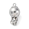 Brass Box Clasps, Cadmium Free & Nickel Free & Lead Free, Round, Platinum, 29mm, Hole: 1.2mm