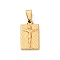 201 Stainless Steel Pendants, Rectangle with Jesus Charm, PVD Vacuum Plating, Golden, 21x12x3mm, Hole: 8x4mm