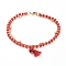 Multi-Strand Bracelets, with Synthetic Turquoise(Dyed) Beads and Glass Beads, Brass Cable Chains, Polycotton(Polyester Cotton) Tassel Pendants and Braided Nylon Thread, 7-1/2 inch(19.2cm)